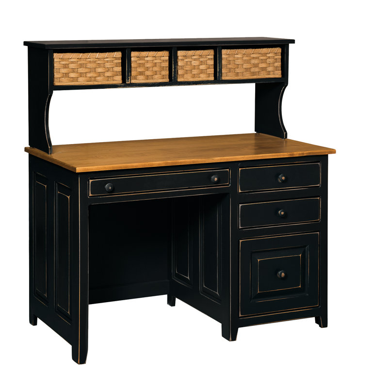 August Grove® Malone Solid Wood Desk with Hutch Wayfair